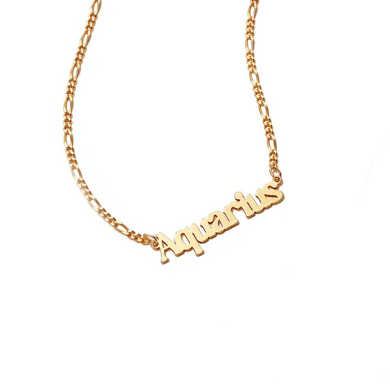 Aquarius Zodiac Necklace 18ct Gold Plate recommended