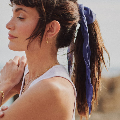 arkitaip Scarf & Spiral Earrings Layering Set 18ct Gold Plate