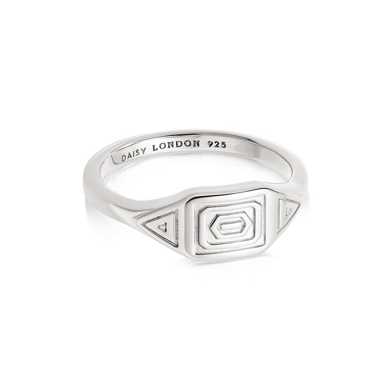 Aztec Stamped Signet Ring Sterling Silver recommended