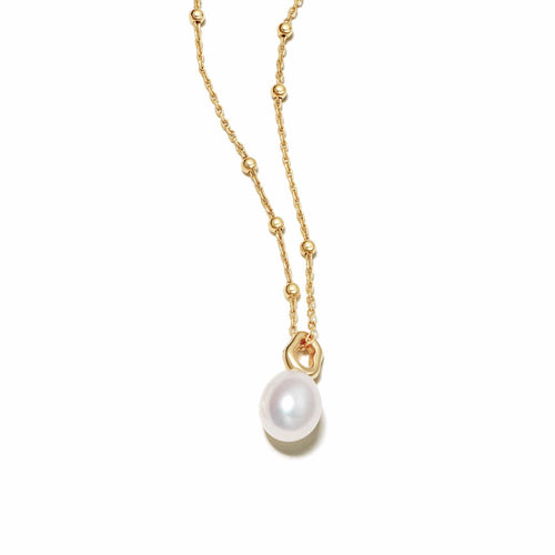 Baroque Pearl Pendant Necklace 18ct Gold Plate