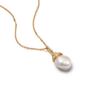 Baroque Pearl Shell Necklace 18ct Gold Plate recommended