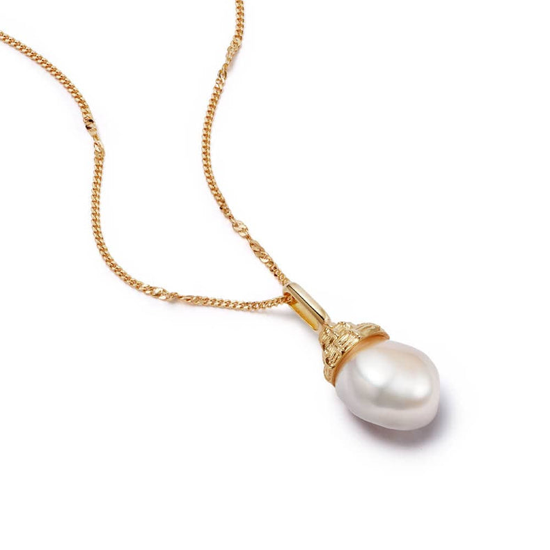 Baroque Pearl Shell Necklace 18ct Gold Plate recommended