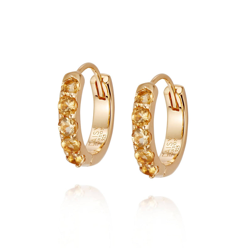 Beloved Citrine Huggie Earrings 18ct Gold Plate recommended
