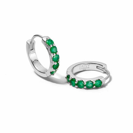 Beloved Green Onyx Huggie Earrings Sterling Silver recommended