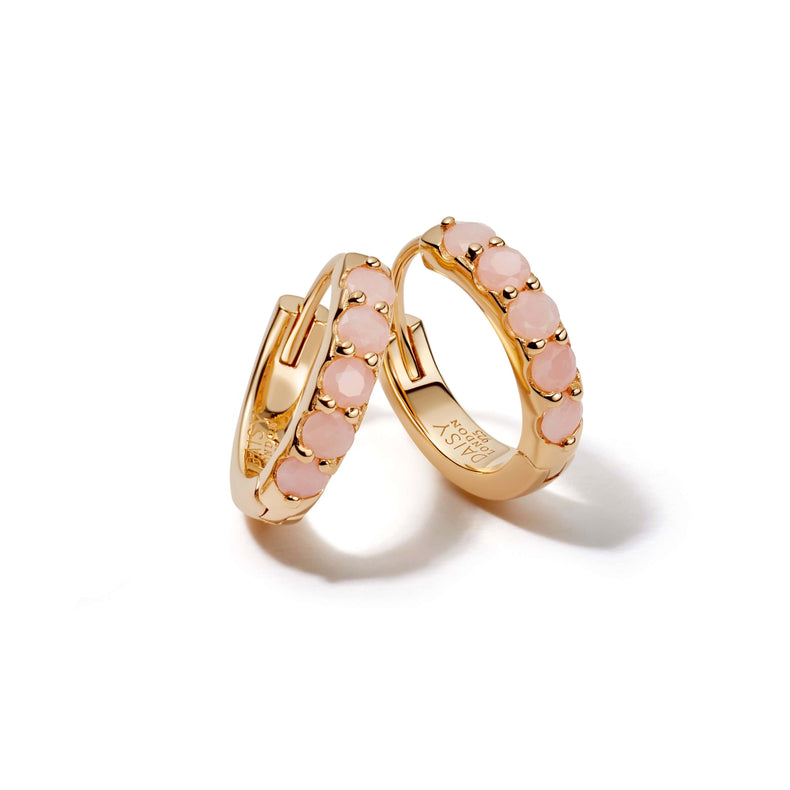 Beloved Pink Opal Huggie Earrings 18ct Gold Plate recommended