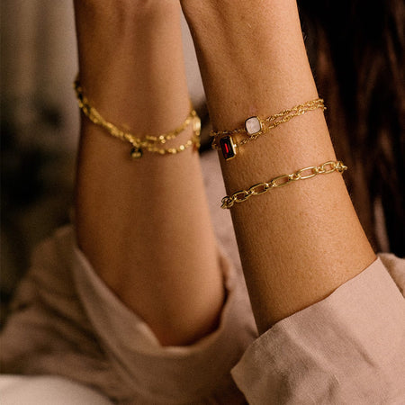 Birthstone Charm Bracelet 18ct Gold Plate recommended