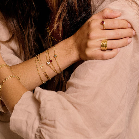 Birthstone Charm Bracelet 18ct Gold Plate recommended