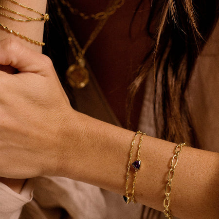 Birthstone Charm Bracelet 18ct Gold Plate recommended