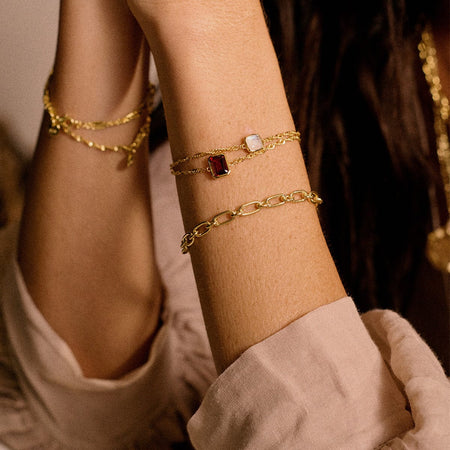 Birthstone Charm Bracelet 18ct Gold Plate recommended