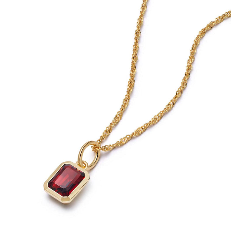 Birthstone Charm Necklace 18ct Gold Plate recommended