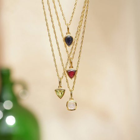 Birthstone Charm Necklace 18ct Gold Plate recommended