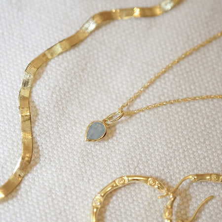 Birthstone Charm Necklace 18ct Gold Plate recommended