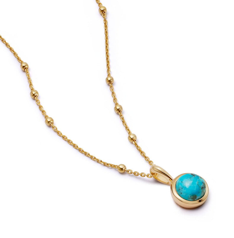 Turquoise Healing Stone Necklace 18ct Gold Plate