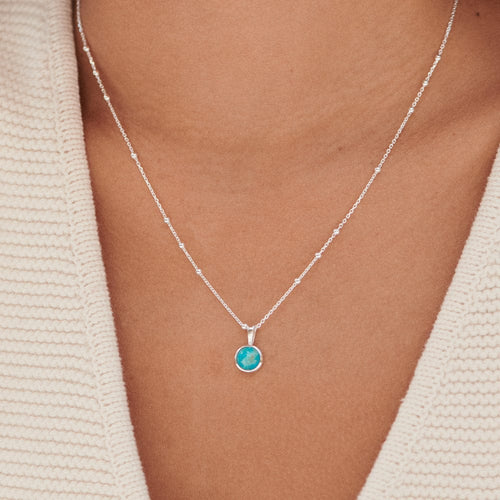 Turquoise Healing Stone Necklace Sterling Silver