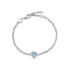 Blue Topaz December Birthstone Charm Bracelet Sterling Silver