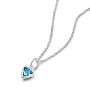 Blue Topaz December Birthstone Charm Necklace Sterling Silver recommended