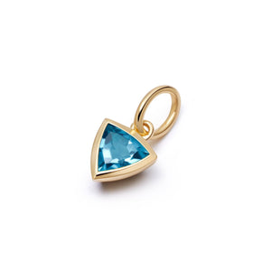 Blue Topaz December Birthstone Charm Pendant 18ct Gold Plate recommended