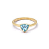 Blue Topaz December Birthstone Ring 18ct Gold Plate