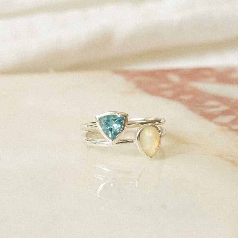 Blue Topaz December Birthstone Ring Sterling Silver