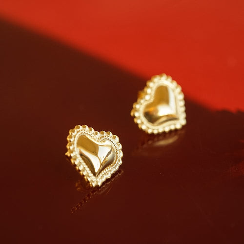 Bobble Heart Gift Set 18ct Gold Plate