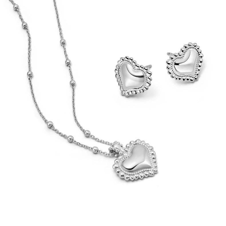 Bobble Heart Gift Set Sterling Silver