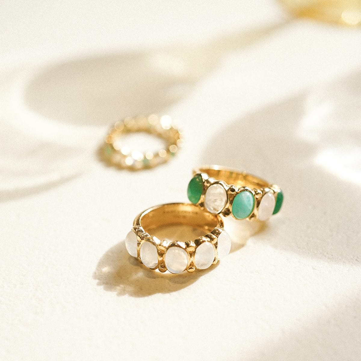 Bold Mixed Gemstone 18ct Gold Plate