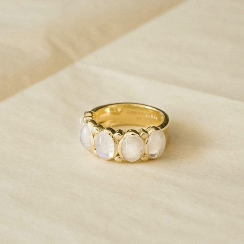 Bold Moonstone Ring 18ct Gold Plate