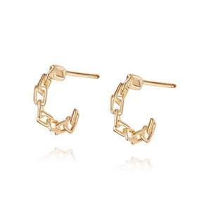 Chain Mini Hoop Earrings 18ct Gold Plate recommended