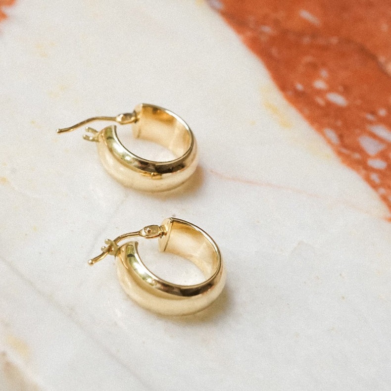 Chubby Hoop Earrings 9ct Solid Gold