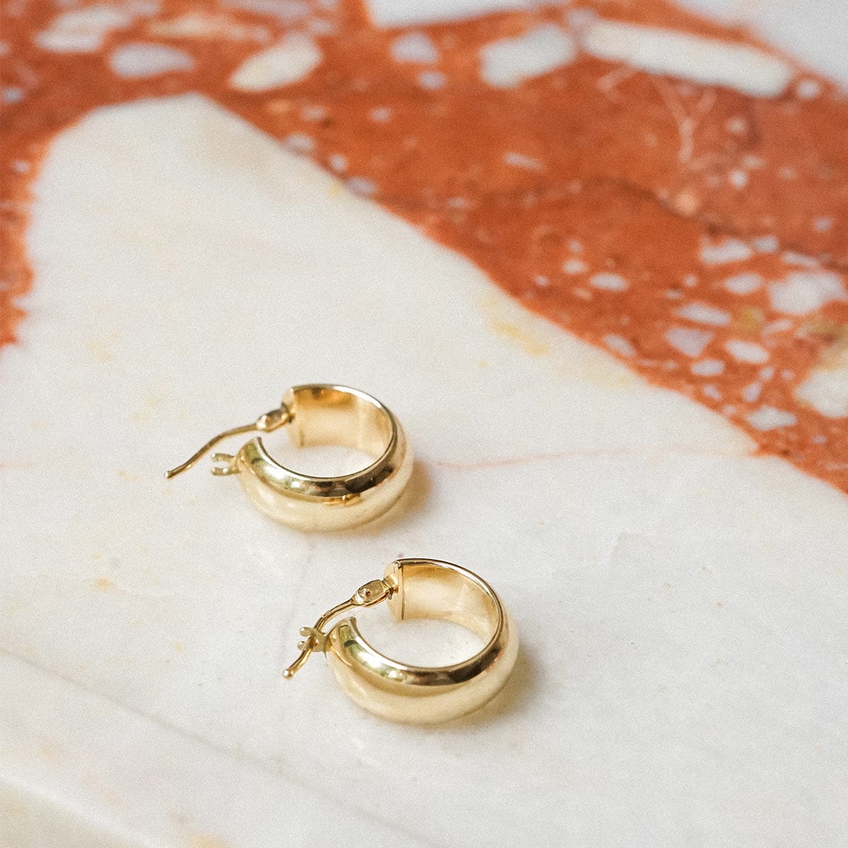 Chubby Hoop Earrings 9ct Solid Gold