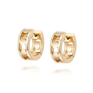 Chunky Huggie Hoop Earrings 18ct Gold Plate recommended