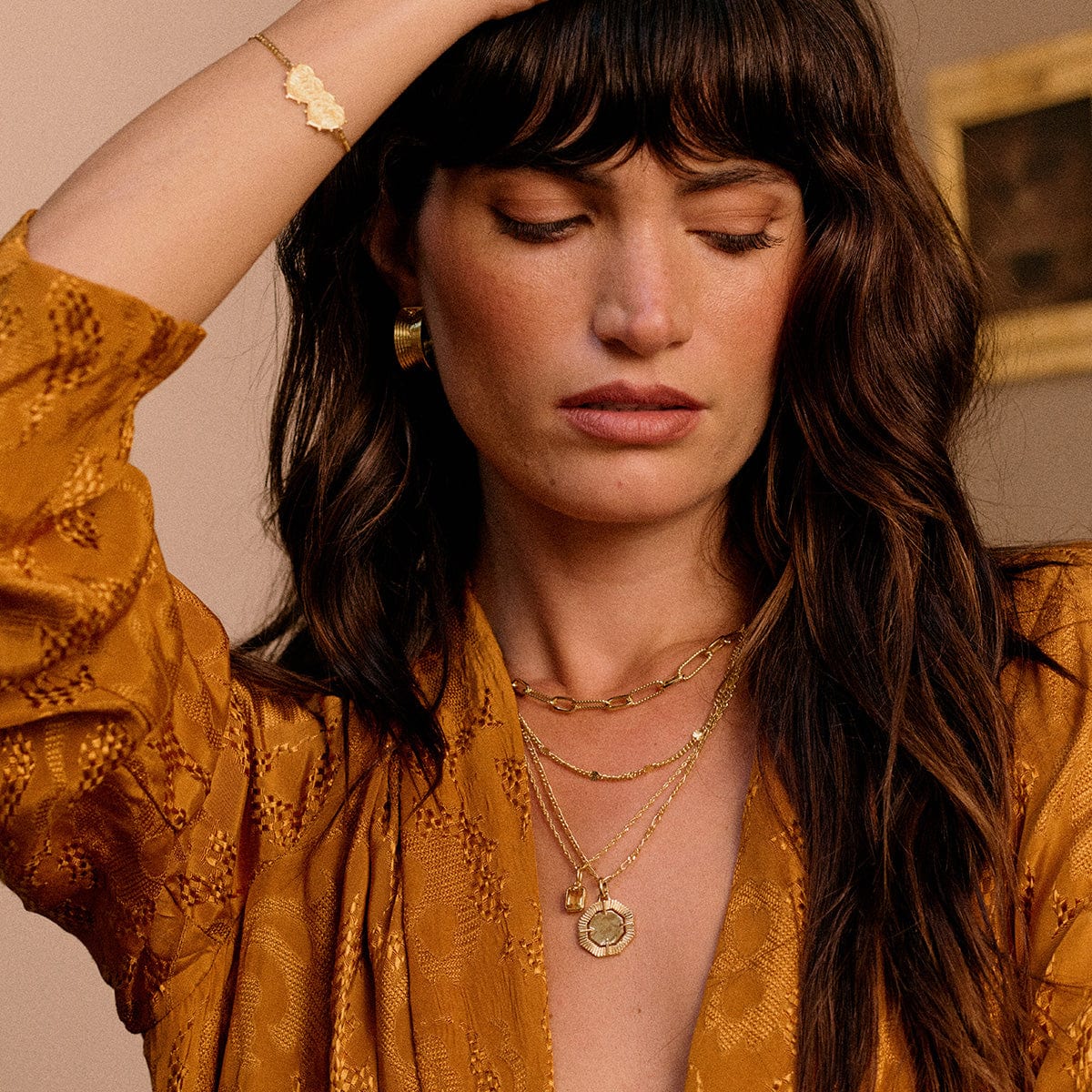 Citrine November Birthstone Charm Necklace 18ct Gold Plate