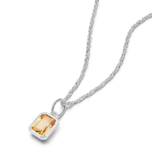 Citrine November Birthstone Charm Necklace Sterling Silver recommended