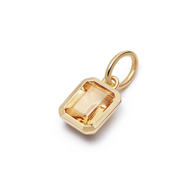 Citrine November Birthstone Charm Pendant 18ct Gold Plate recommended