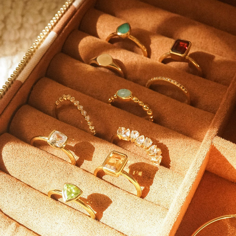 Citrine November Birthstone Ring 18ct Gold Plate