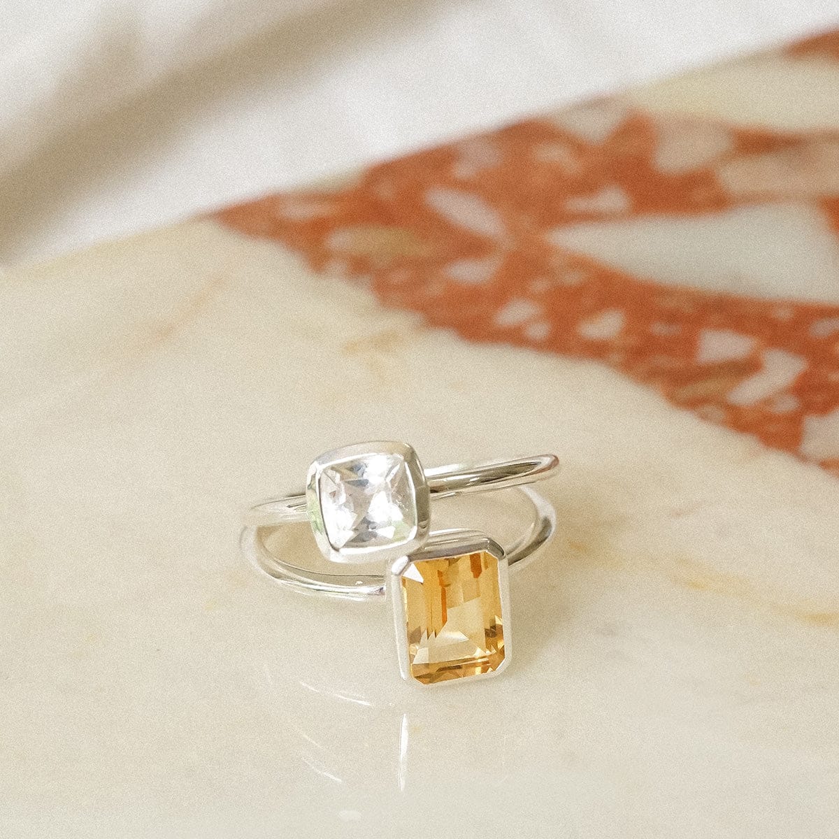 Citrine November Birthstone Ring Sterling Silver