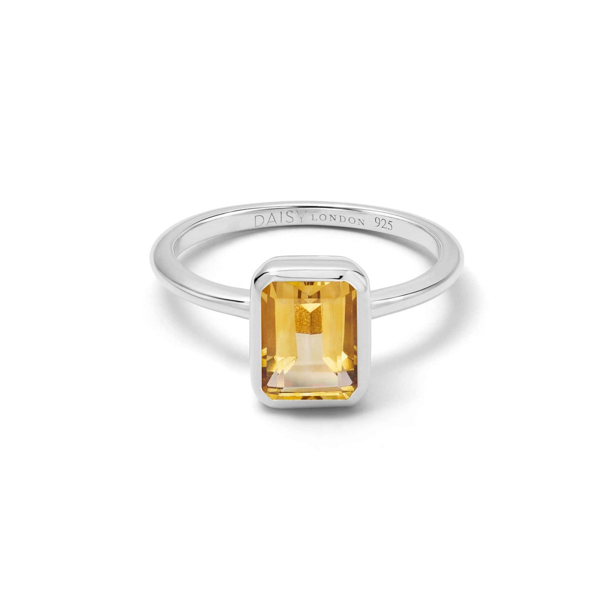 Citrine November Birthstone Ring Sterling Silver