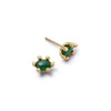 Green Aventurine Claw Stud Earrings 18ct Gold Plate