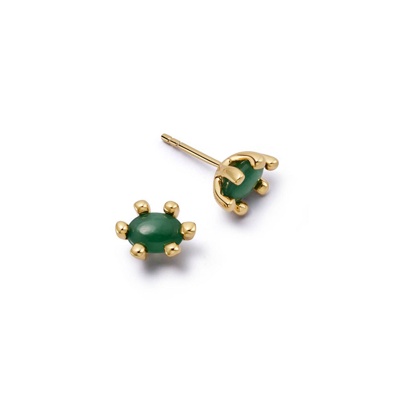 Green Aventurine Claw Stud Earrings 18ct Gold Plate recommended