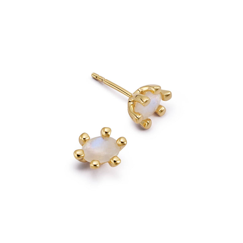 Moonstone Claw Stud Earrings 18ct Gold Plate recommended