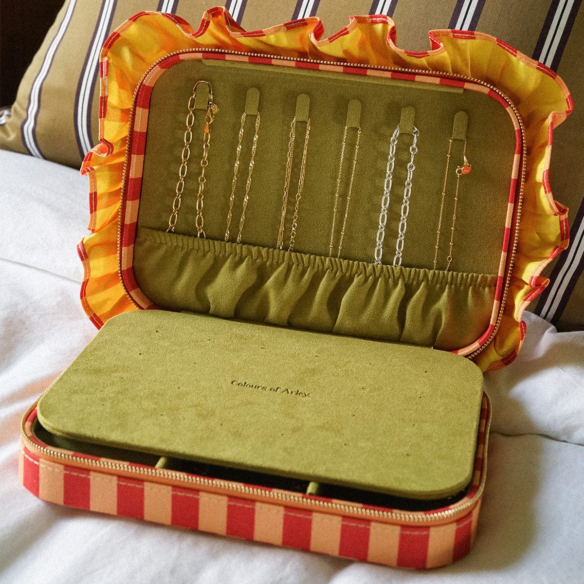Colours Of Arley Peach & Pistachio Jewellery Case