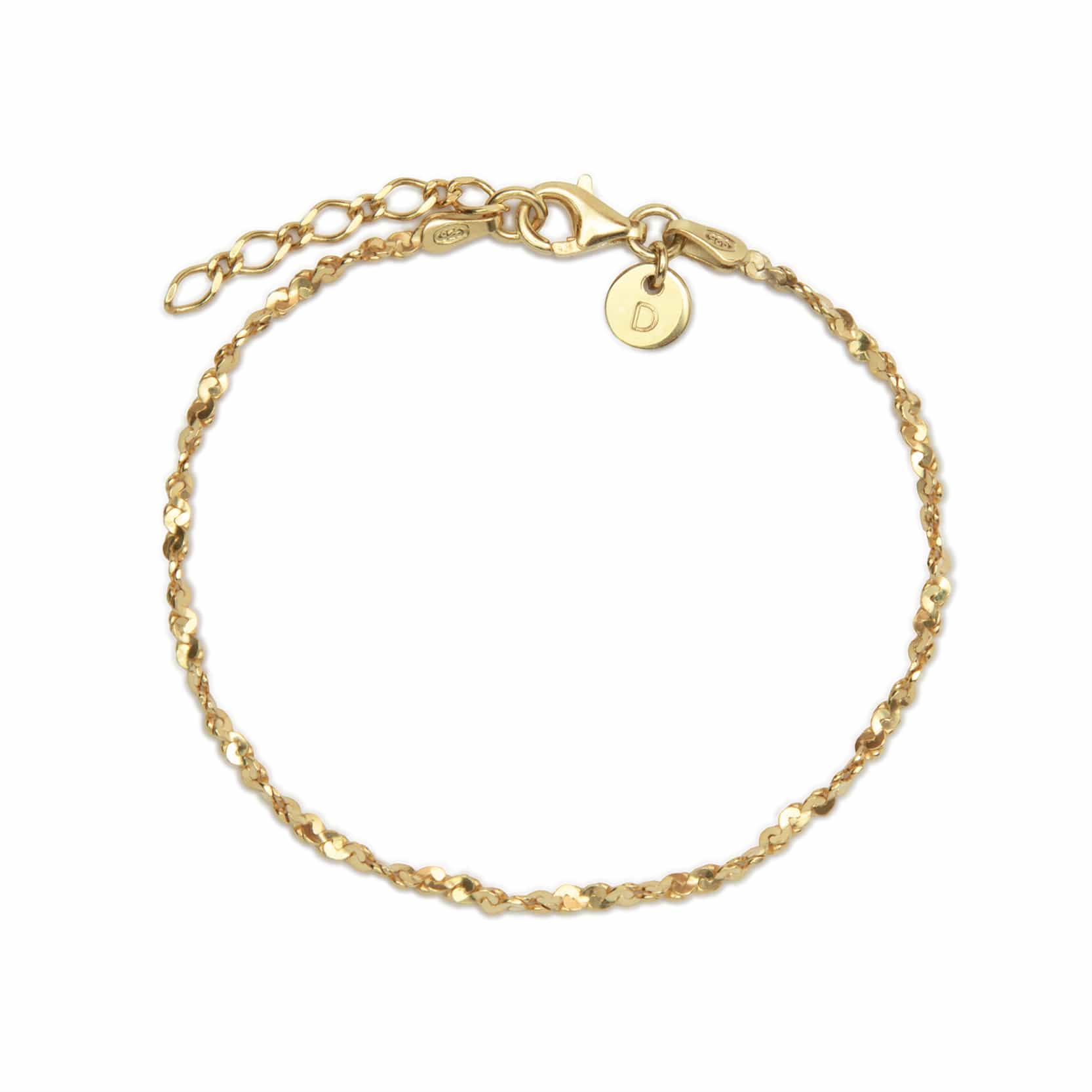 Curb Lightweight Chain Bracelet 18ct Gold Plate