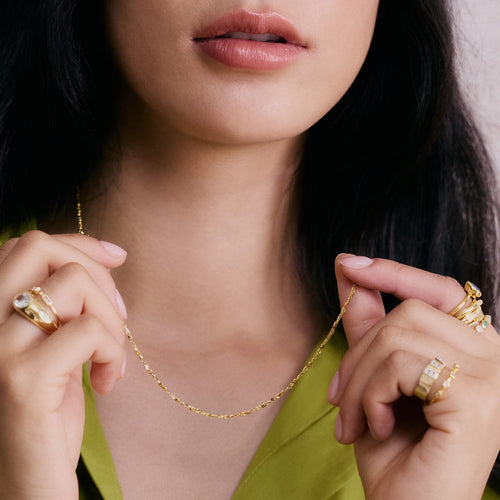 Curb Lighweight Chain Necklace 18ct Gold Plate