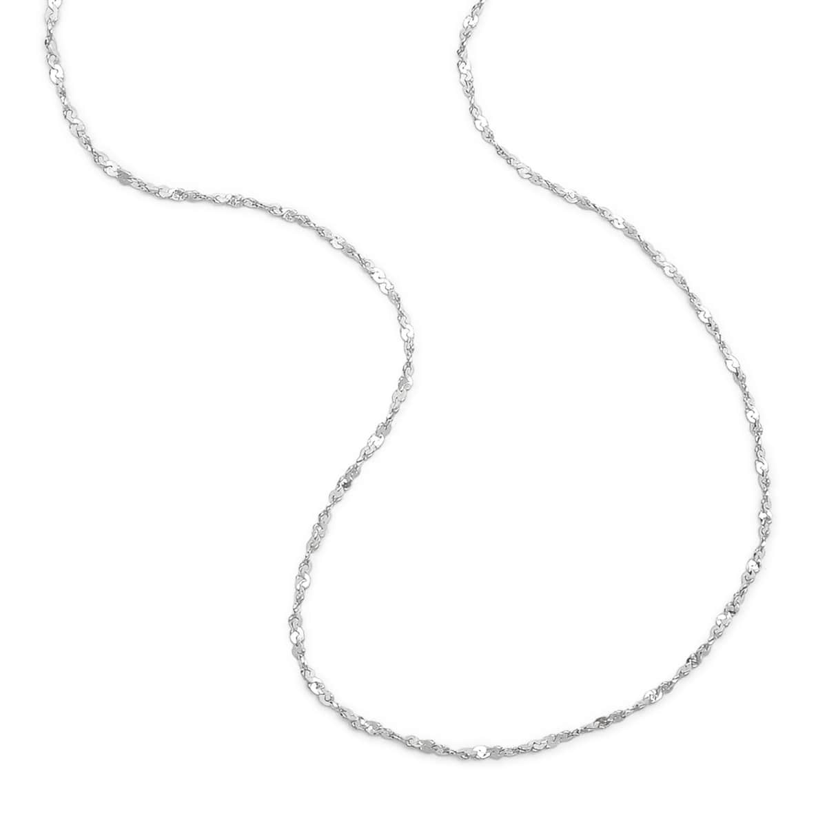 Curb Lighweight Chain Necklace Sterling Silver
