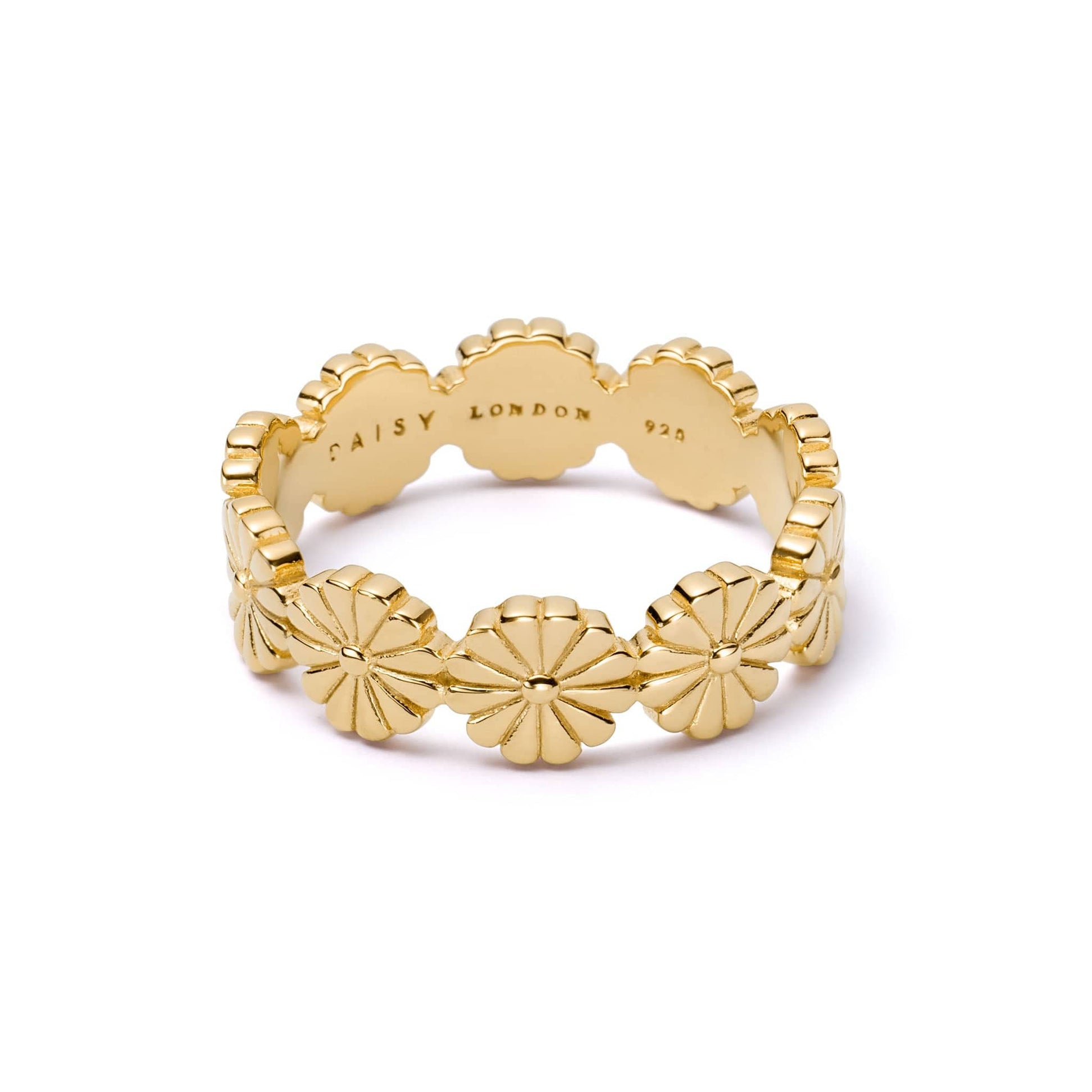 Daisy Bloom Crown Band Ring 18ct Gold Plate