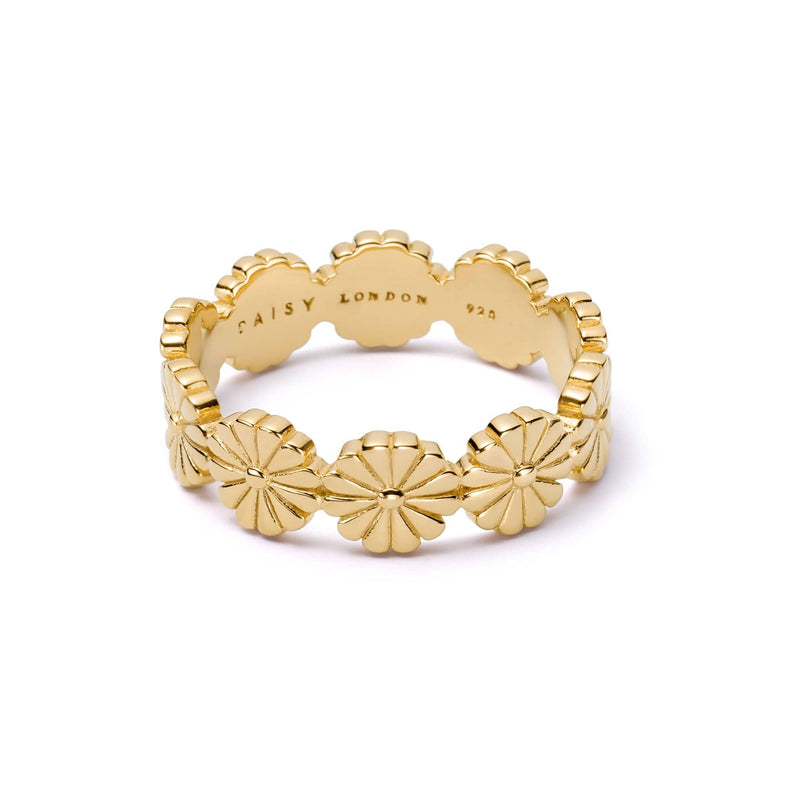 Daisy Bloom Crown Band Ring 18ct Gold Plate recommended