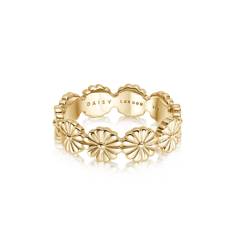 Daisy Bloom Crown Band Ring 18ct Gold Plate recommended