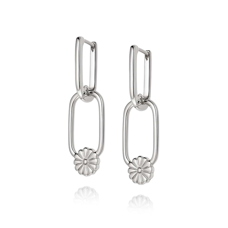 Daisy Bloom Double Hoop Huggies Sterling Silver recommended