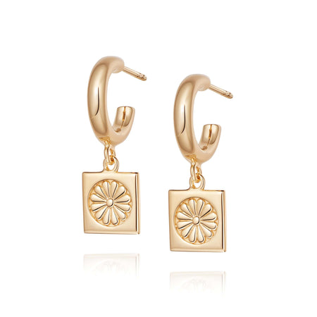 Daisy Bloom Drop Earrings 18ct Gold Plate recommended