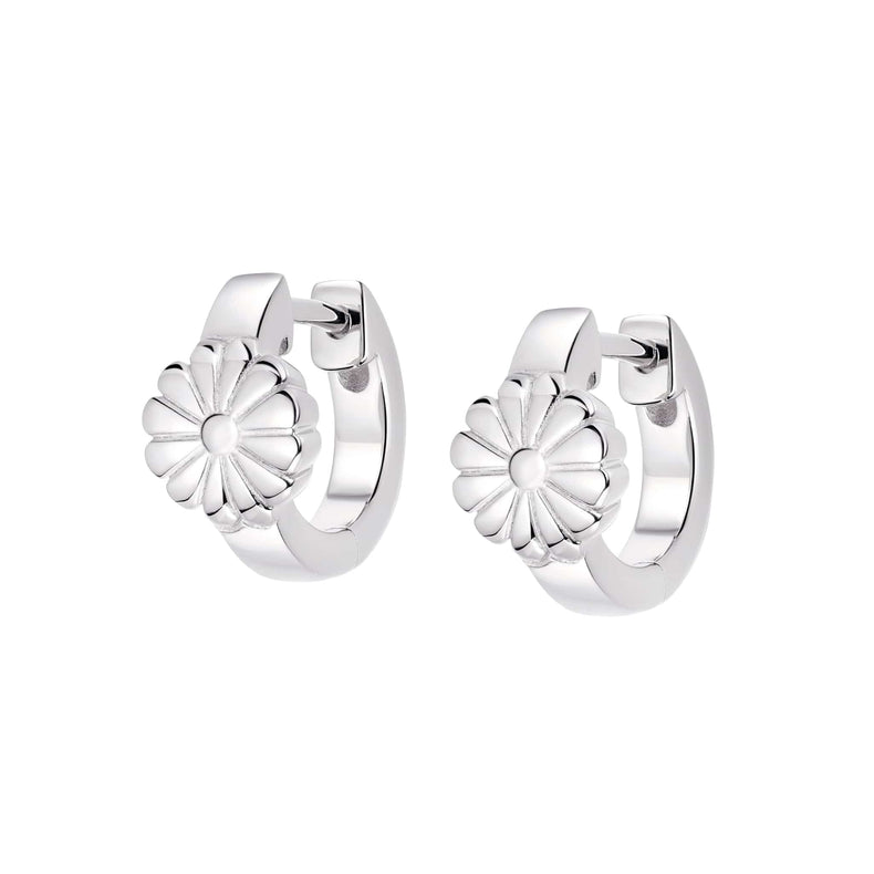 Daisy Bloom Huggie Earrings Sterling Silver recommended